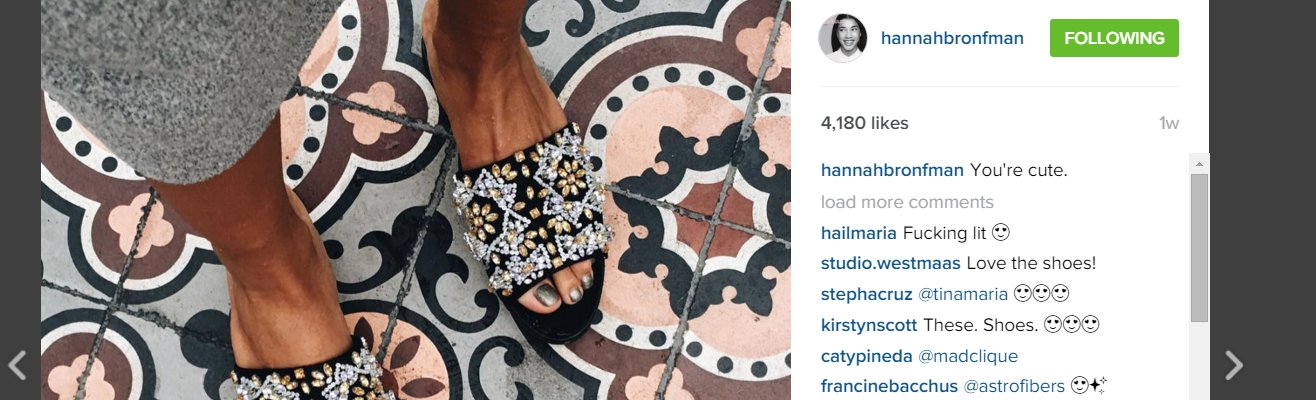 picture of Hannah Bronfman’s new shoes
