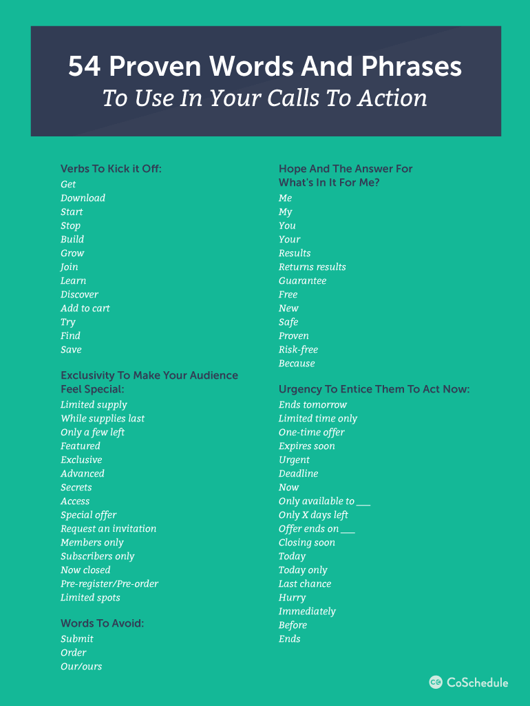 calls to action by coschedule