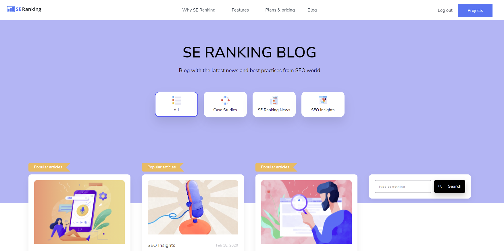Screenshot of the SE Ranking blog