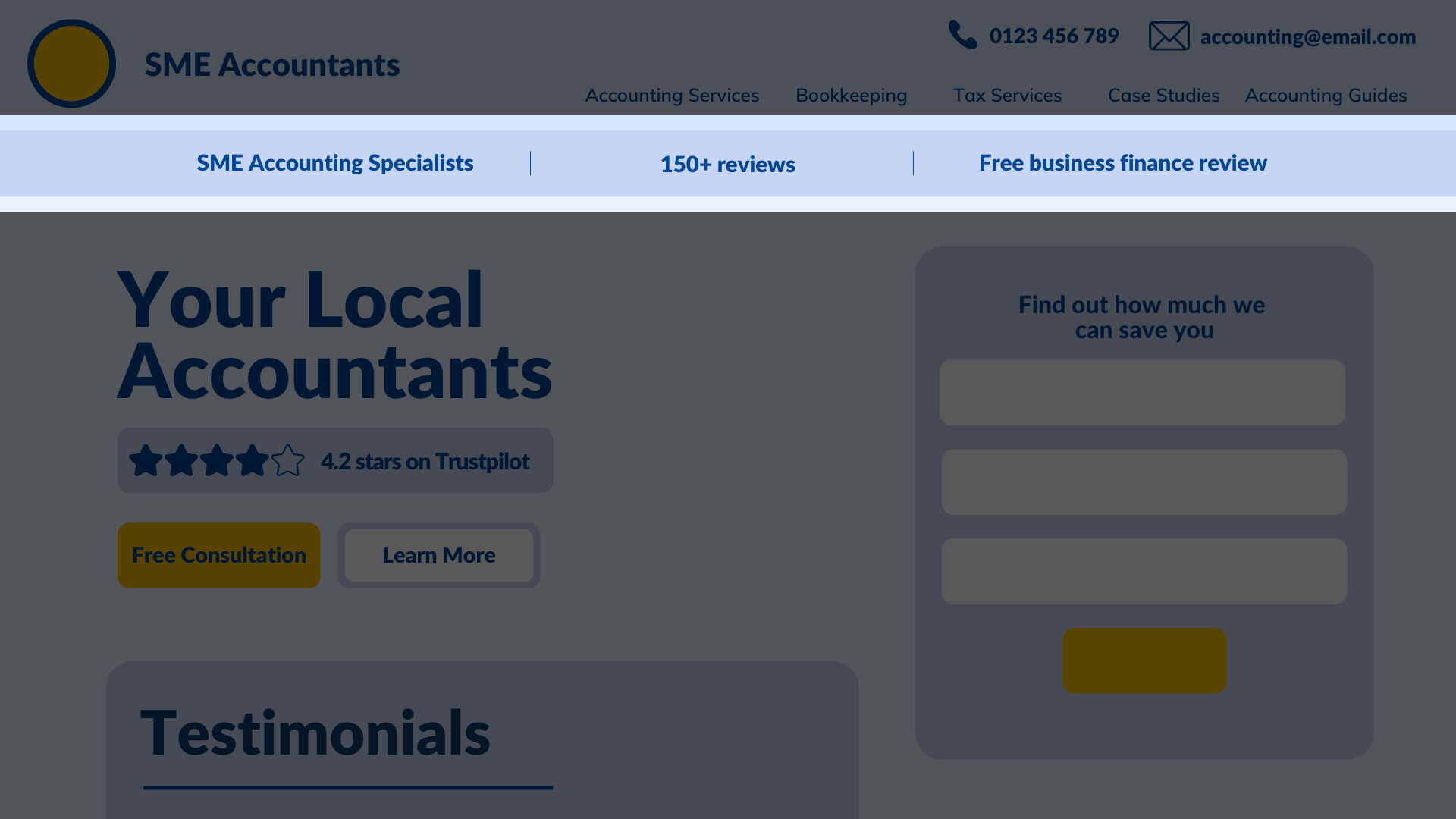 Example of a benefits bar