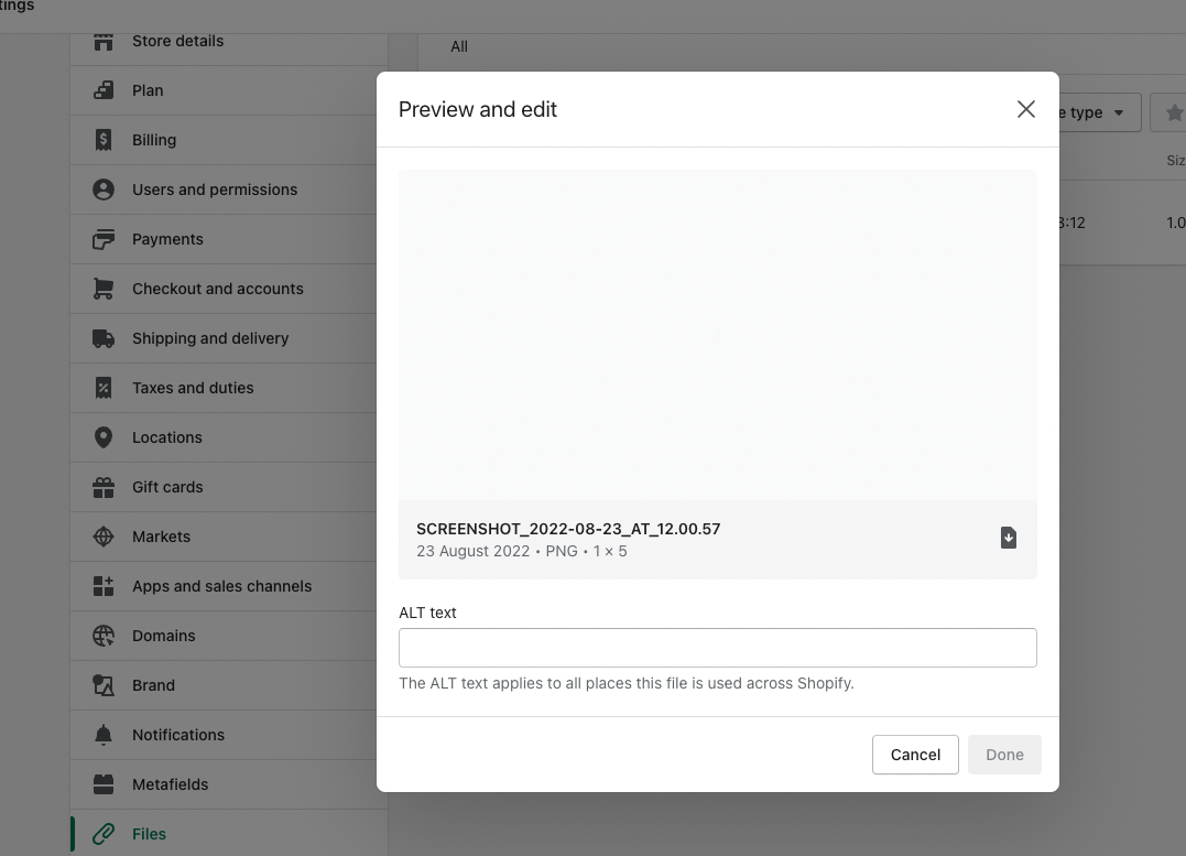 Screenshot of the alt text