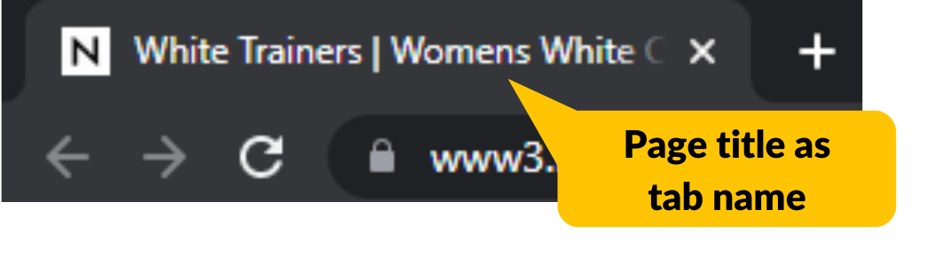 Screenshot of the text that appears in a browser tab