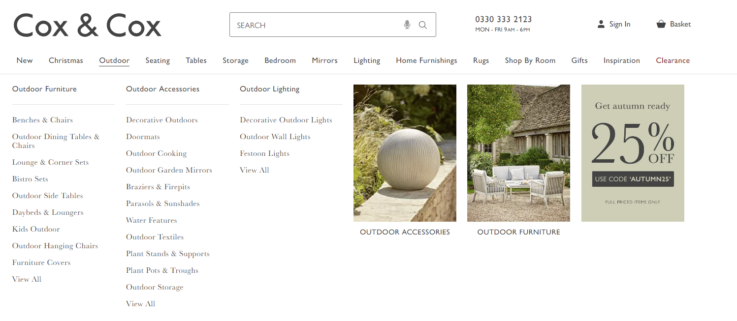 Example of Magento categories