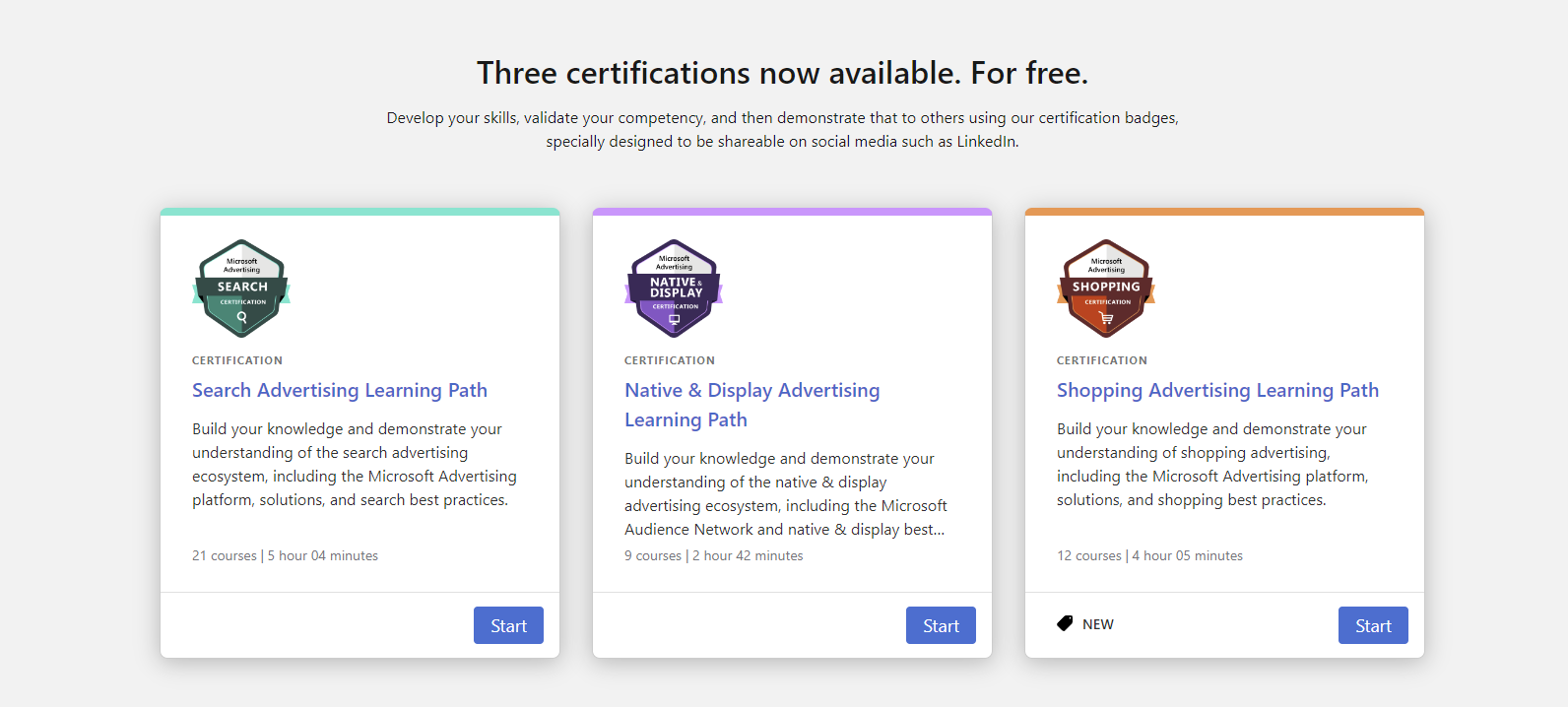 Screenshot of the Microsoft Certifications