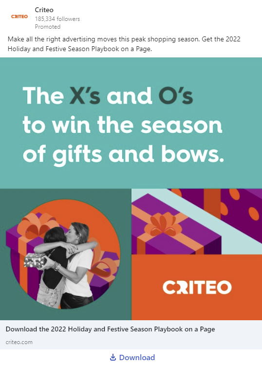 Screenshot of an ad from Criteo on LinkedIn