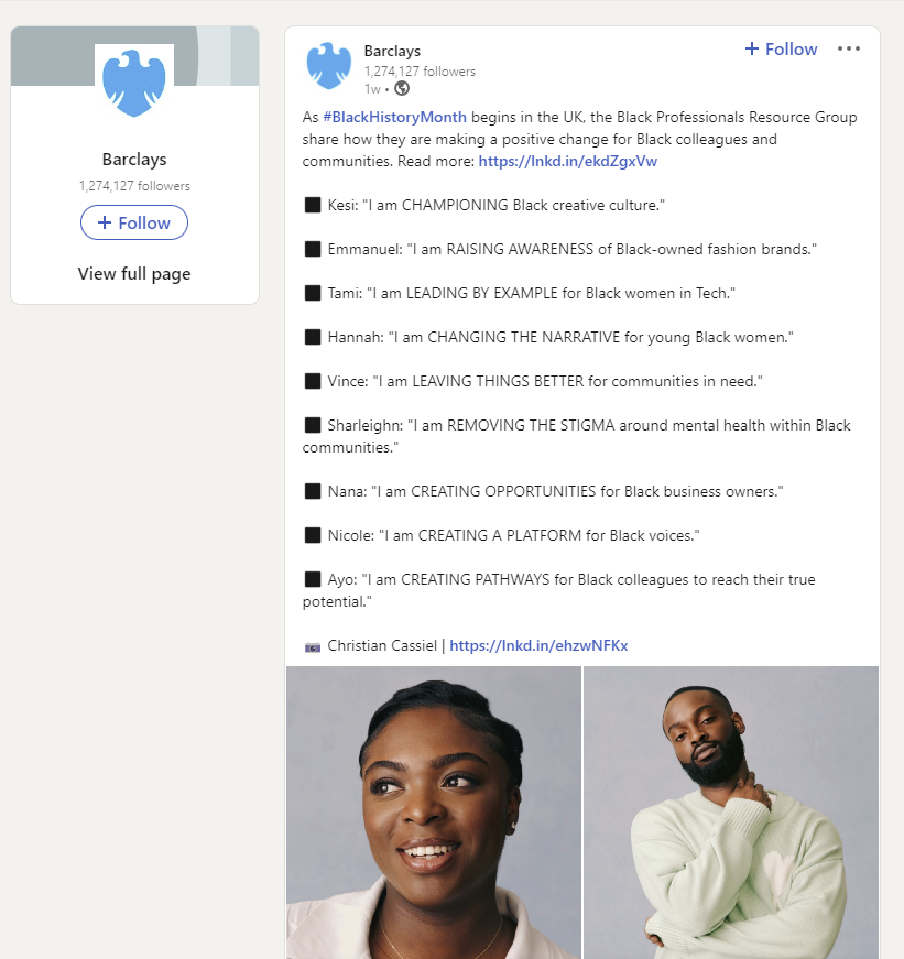 Screenshot of a LinkedIn post