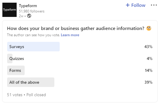 Screenshot of a LinkedIn poll