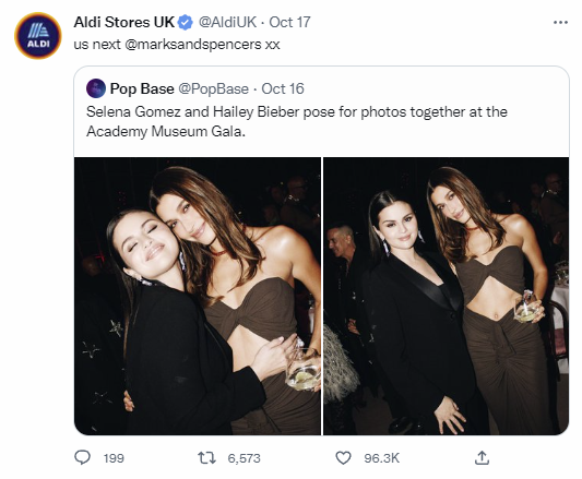 Screenshot of an X post by Aldi