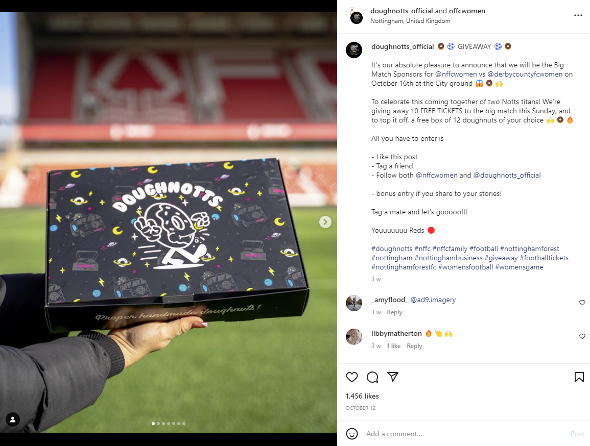 Screenshot of a Doughnotts Instagram post