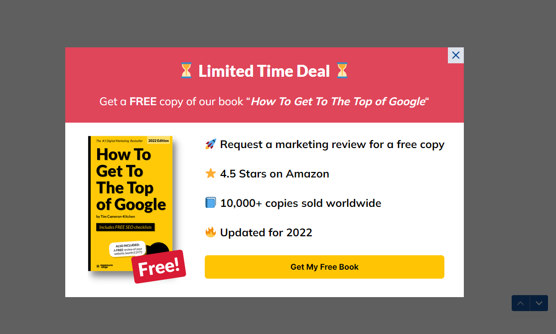 Example of a lead magnet download CTA from Exposure Ninja
