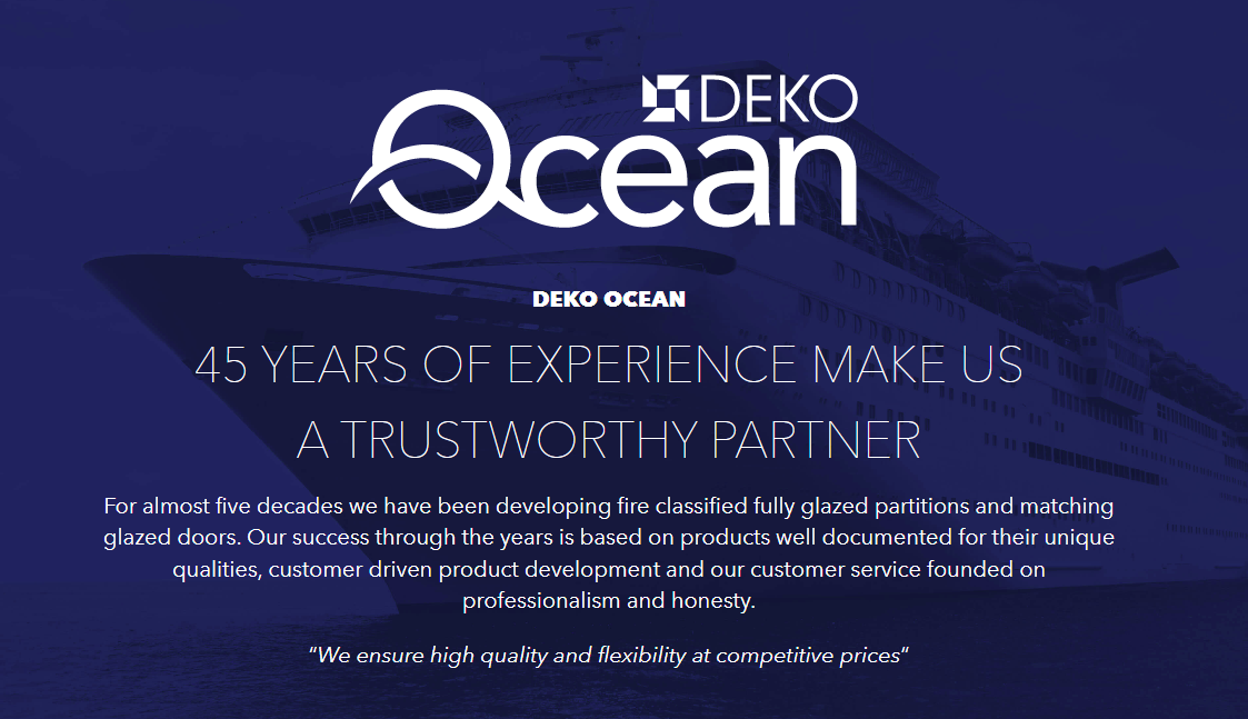 Screenshot from the Deko Ocean website