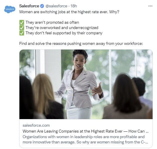 Screenshot of a tweet from Salesforce