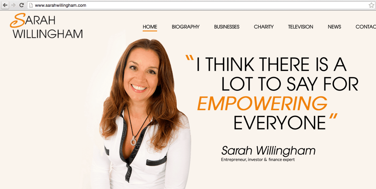 Sara website screenshot Sarah Willingham Exposure Ninja Site