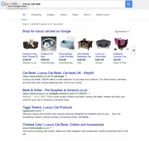 Google search result for luxury cat bed Google search results for luxury cat bed. Listen to our podcast on Facebook retargeting
