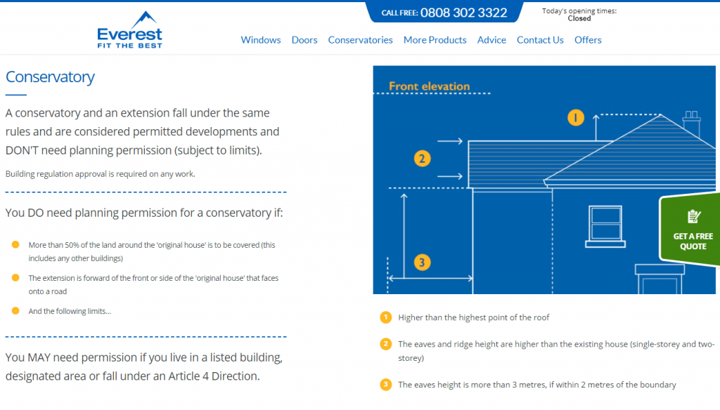 Screenshot from the Everest website