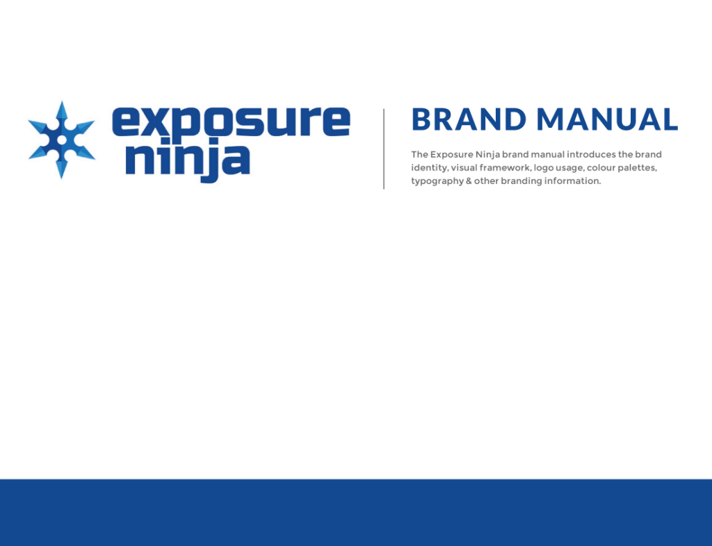 Exposure Ninja's branding guideline front page.