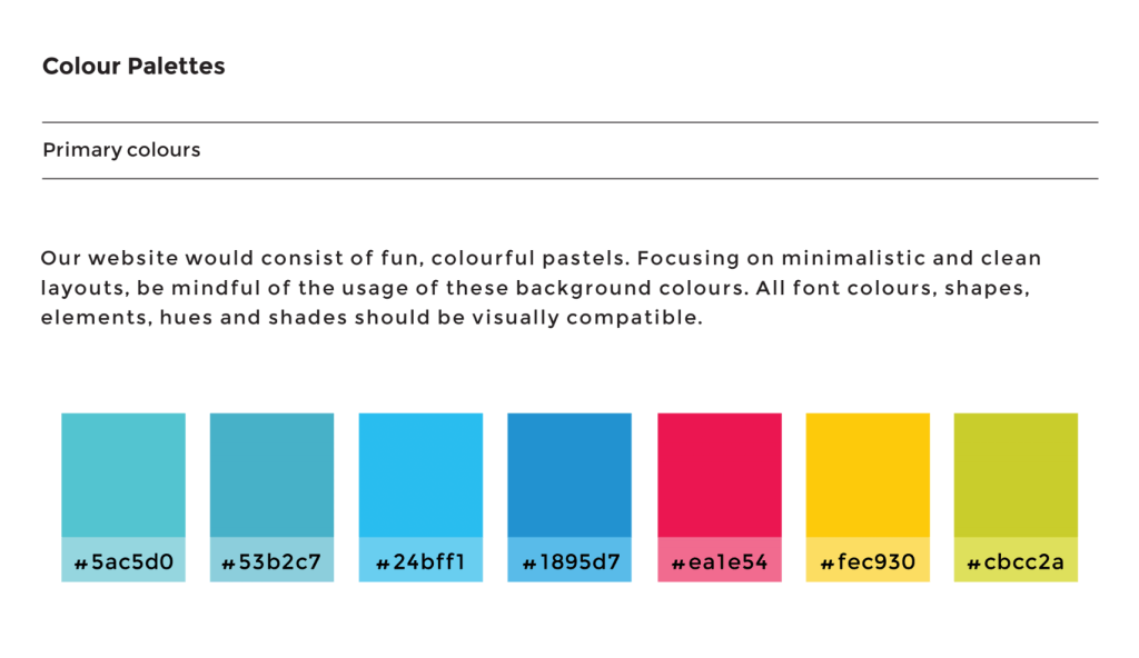 Permitted primary colours for Exposure Ninja's branding