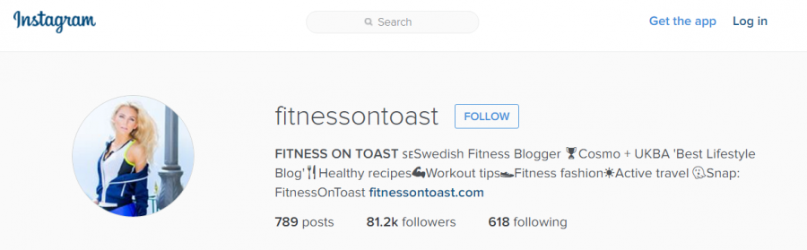 fitness on toast Instagram profile fitness on toast a swedish fitness bloggers Instagram page