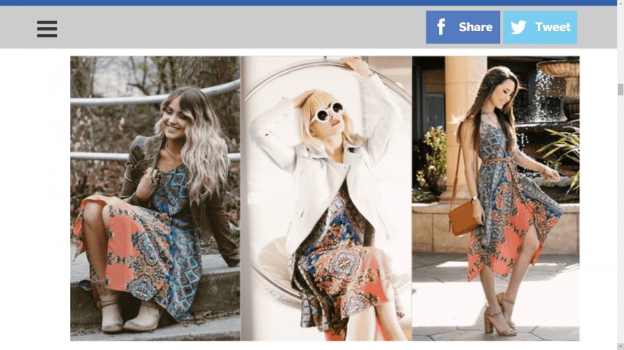 Blogger case study 3 women wearing dresses from an ecommerce website