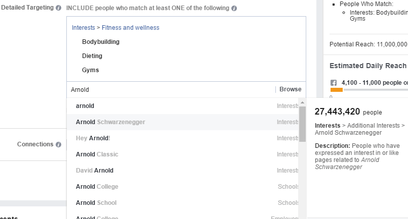 search for interests