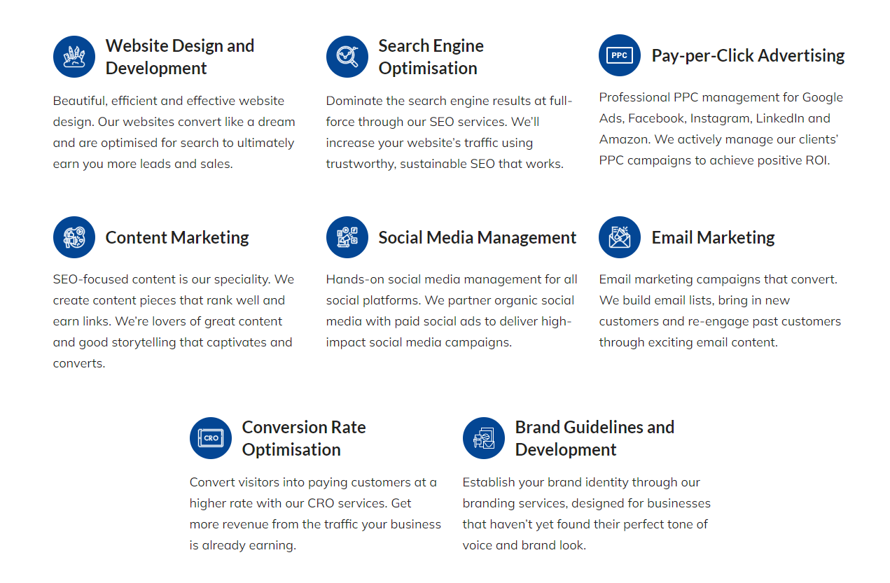 Example of homepage headings on the Exposure Ninja homepage