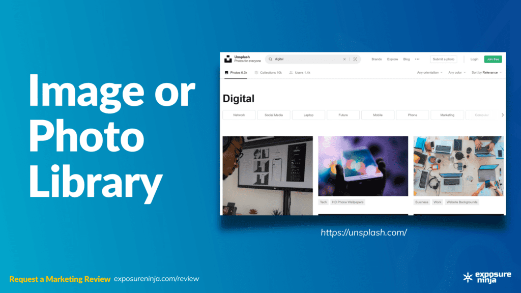 Image with the text, "Image or Photo Library".