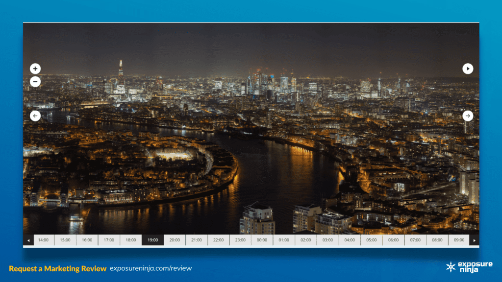 Screenshot of the 24 Hours London interactive asset.