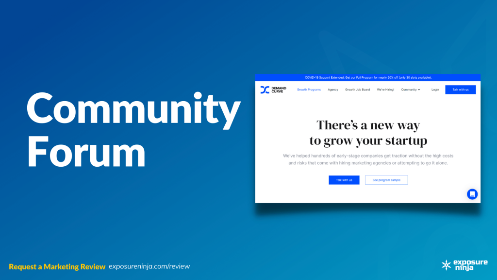 Image with the text, "Community Forum".