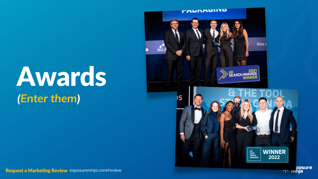Image with the text, "Awards: Enter them".