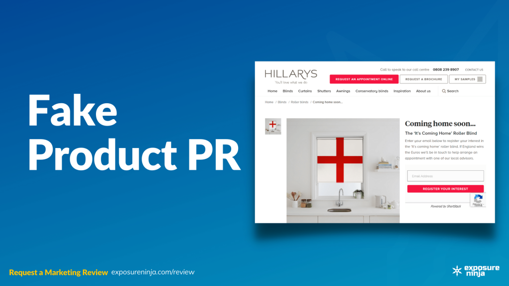 Image with the text, "Fake Product PR".