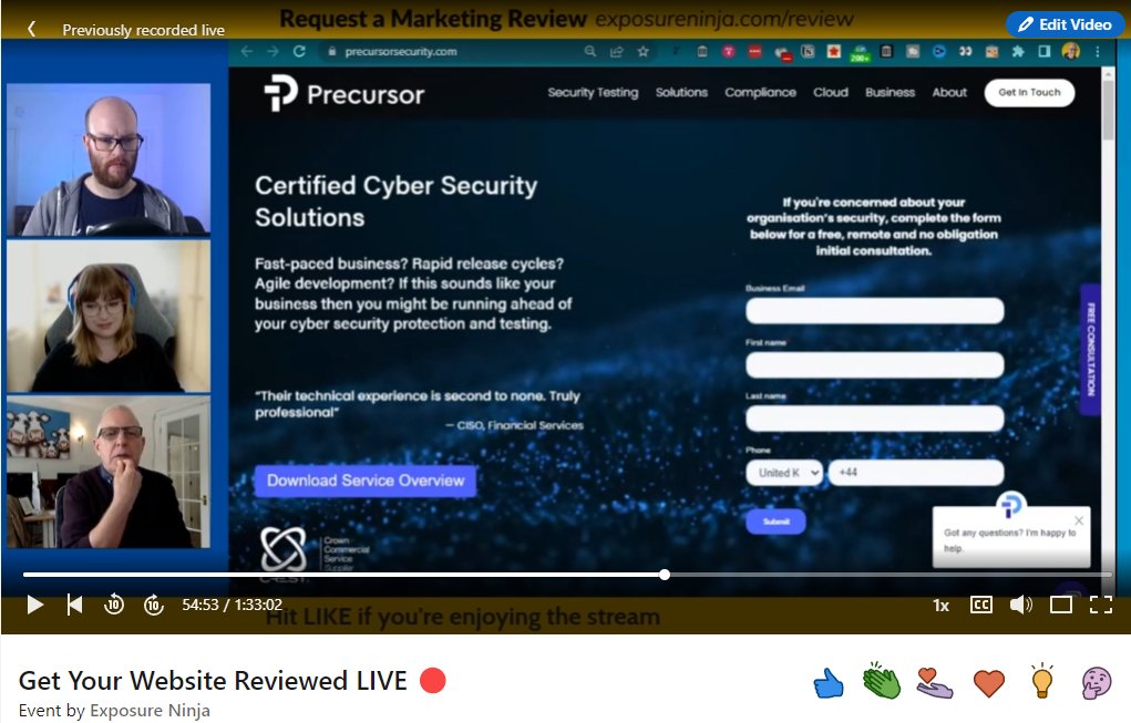 Screenshot of a LinkedIn live video