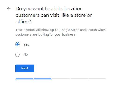 business location entry gmb