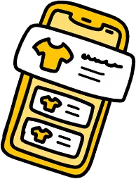 clothes website on phone screen illustration