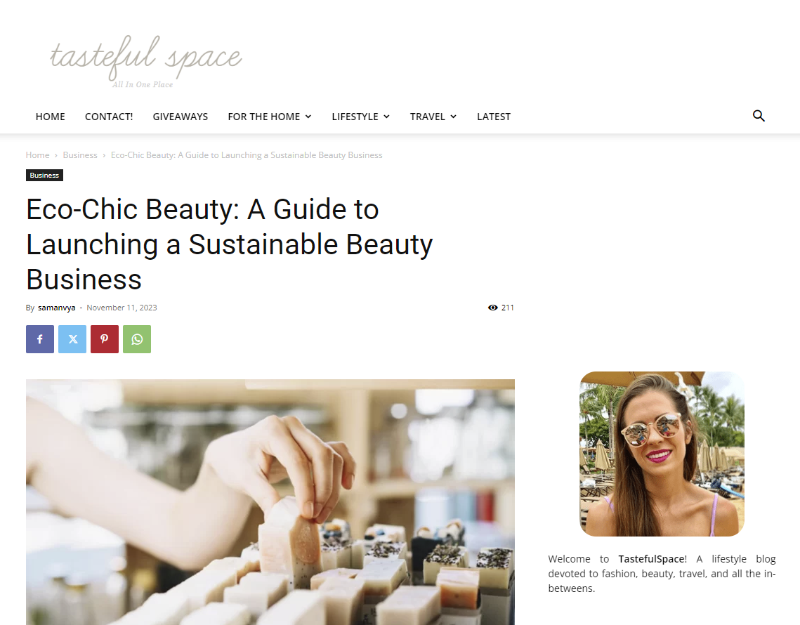 Example of influencer content