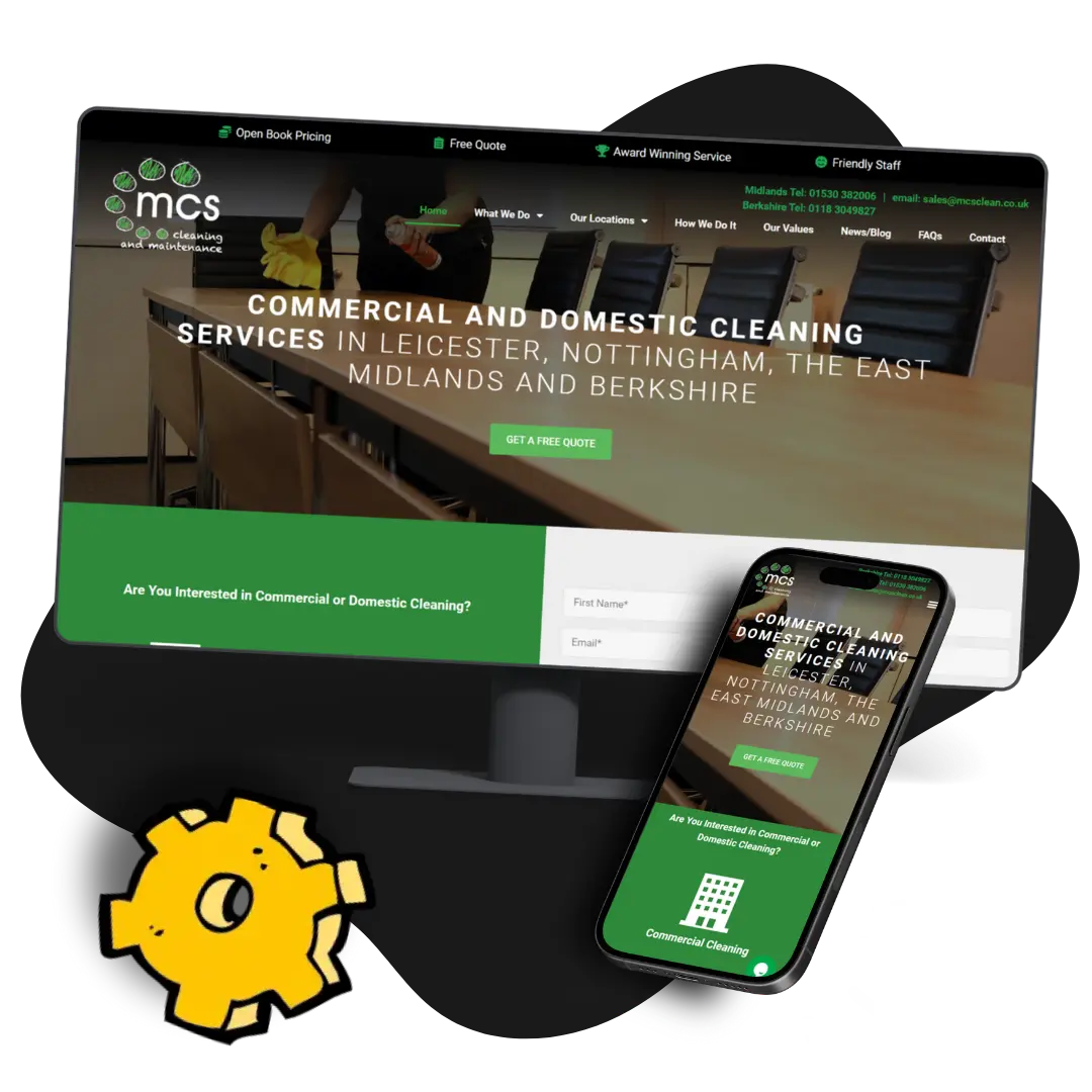 Illustration of a cleaning website.