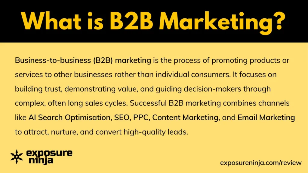 What is B2B marketing definition by Exposure Ninja
