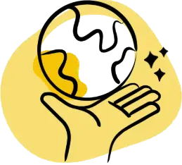 Hand holding the earth