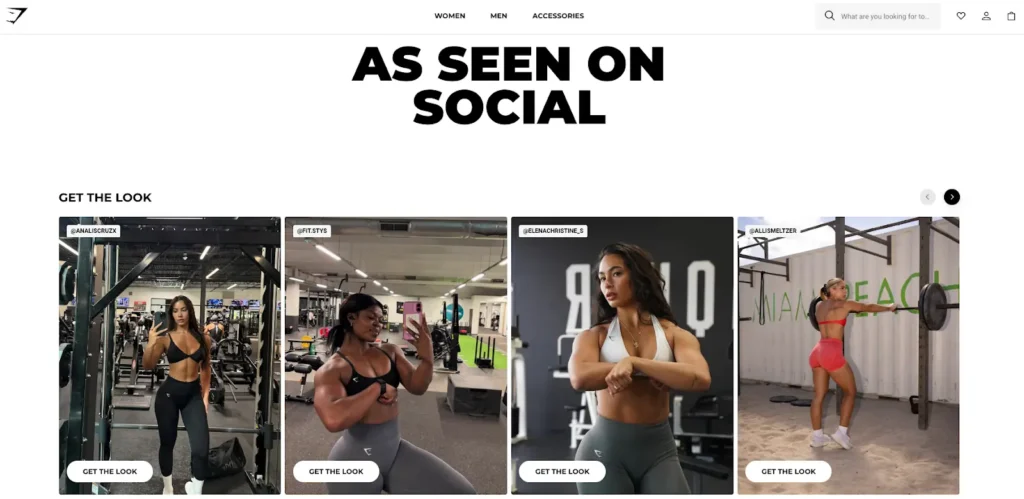 Gymshark's As Seen on Social to show influencer marketing
