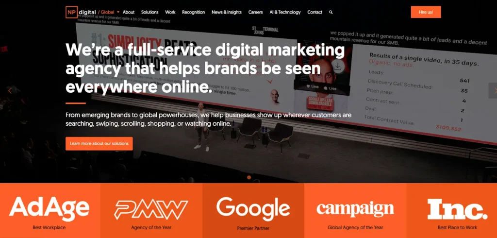 NP Digital homepage
