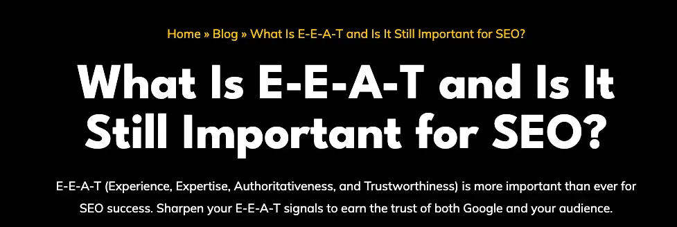 Exposure Ninja H1 What is E-E-A-T and Is It Still Important for SEO as well as a short summary