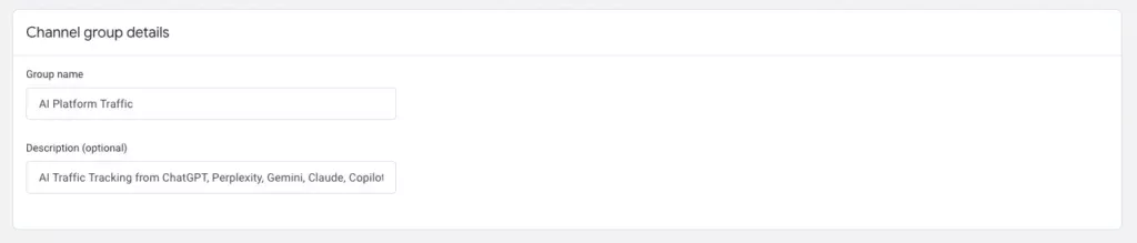 Google Analytics Create New Channel Group 