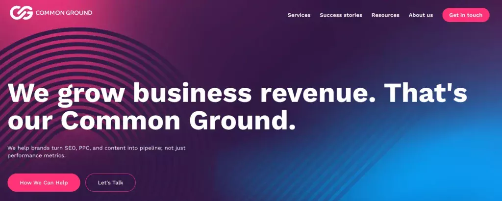 Common Ground homepage
