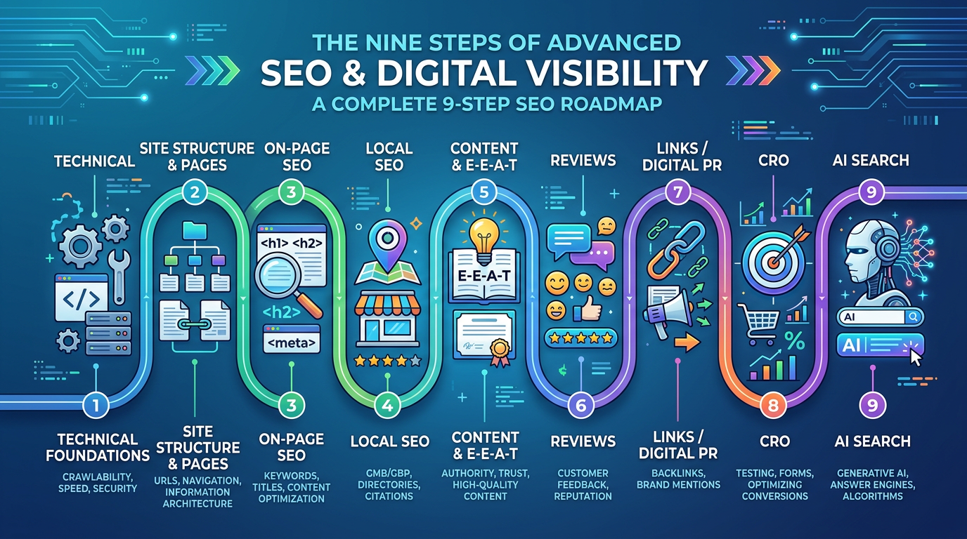 SEO and Digital visibility flowchart